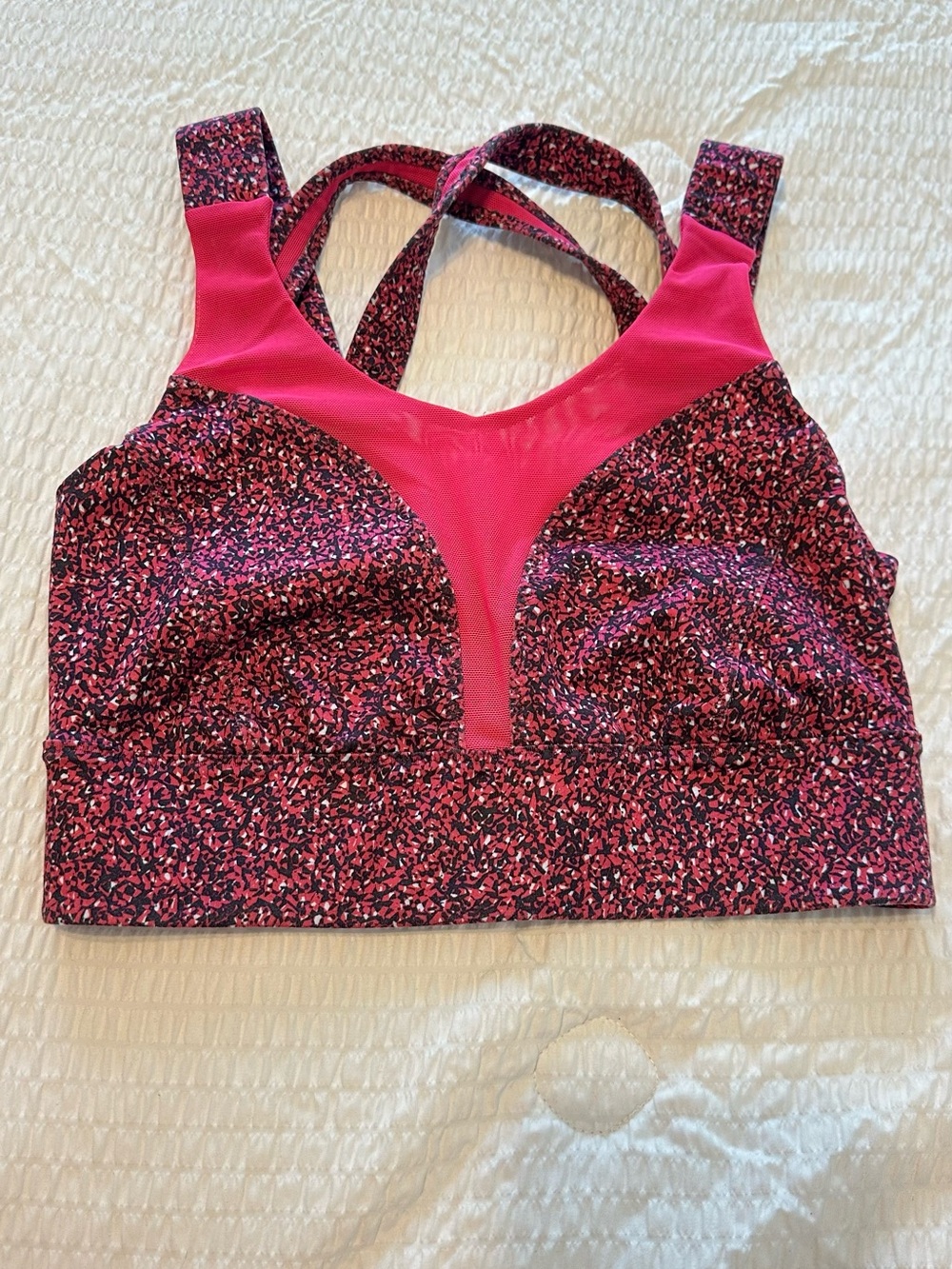 lululemon athletica Pink Multi Crisscross Back Sports Bra